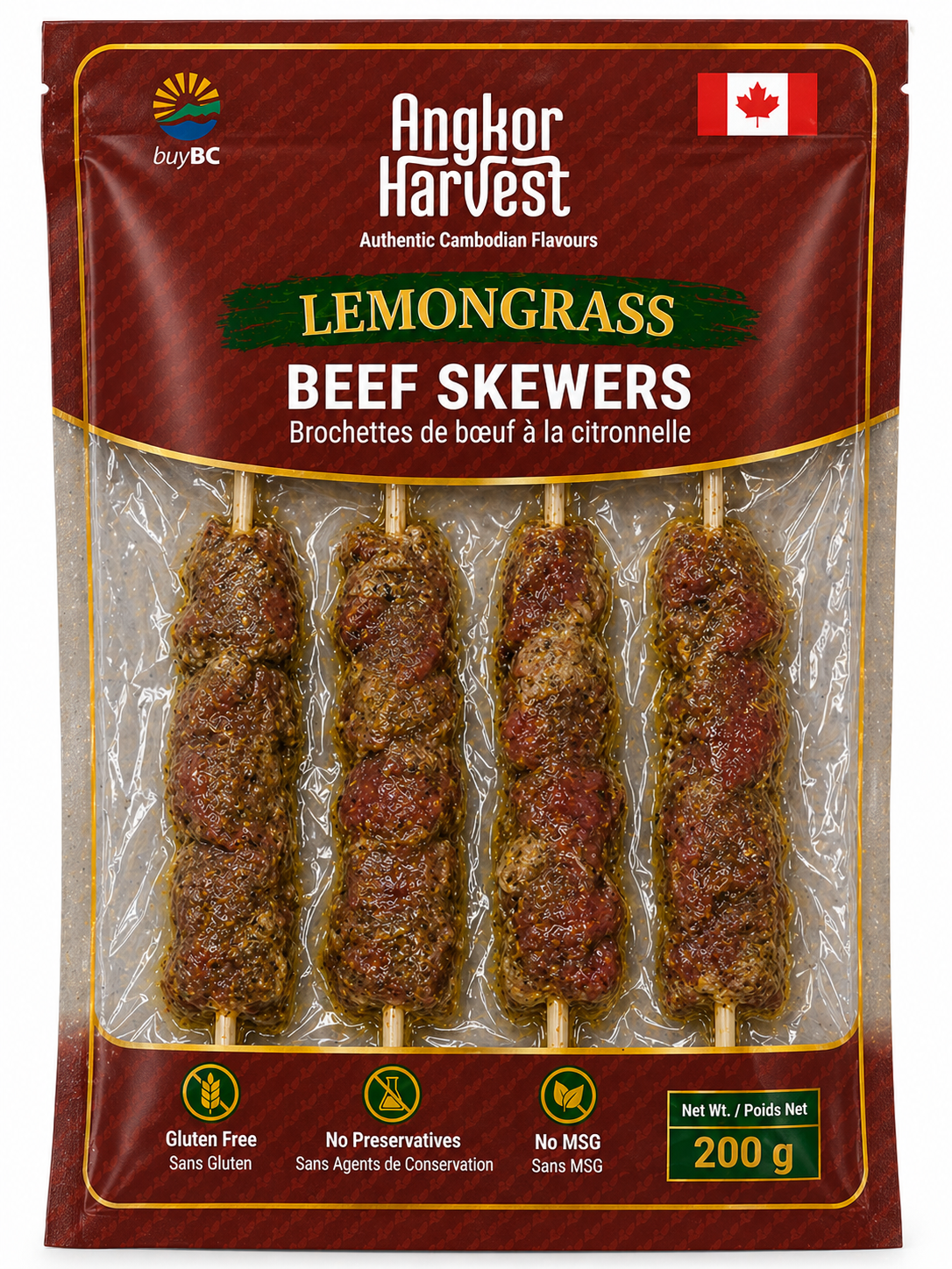 Lemongrass Beef Skewers (Frozen meats are available only at local delivery)