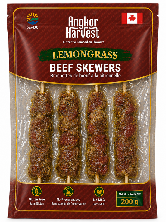 Lemongrass Beef Skewers (Frozen meats are available only at local delivery)